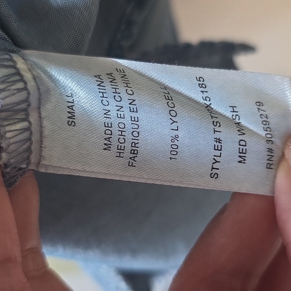 Thread & Supply Anthropologie Chambray Denim Pocket Shirt Dress Blue Small - Picture 6 of 7